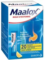 Maalox Maux D'estomac, Suspension Buvable Citron 20 Sachets à TOURS